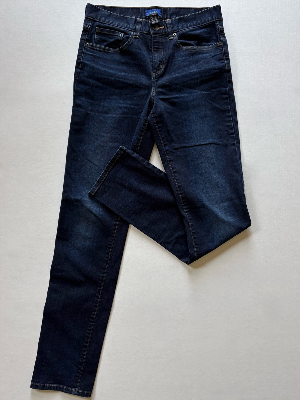 APT 9 Slim Straight Stretch Jeans Mens Tall 31x36 Dark Wash Denim